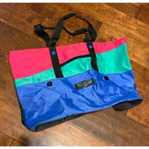 Vintage 90's Gitano Lightweight Nylon Color Block Tote Bag